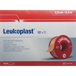 Leukoplast Sticking plaster 9.2mx2.5cm skin coloured 12 pieces