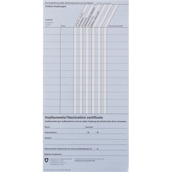 BAG vaccination certificate National Blue D buy online
