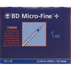 BD Microfine+ U100 Insulin Spritze 0.33mm X 12.7mm 100x 1ml