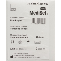 Mediset IVF Rundtupfer 4cm Steril 30 Beutel 2 Stück