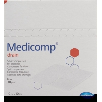 Medicomp Drain Vlieskompressen 10x10cm Steril 25 Beutel 2 Stück