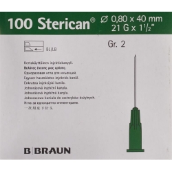 Sterican Nadel 21g 0.80x40mm Grün Luer 100 Stück