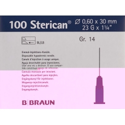 Sterican Nadel 23g 0.60x30mm Blau Luer 100 Stück