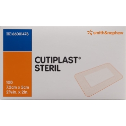 Cutiplast Steril Wundverband 7.2cmx5cm Weiss 100 Stück