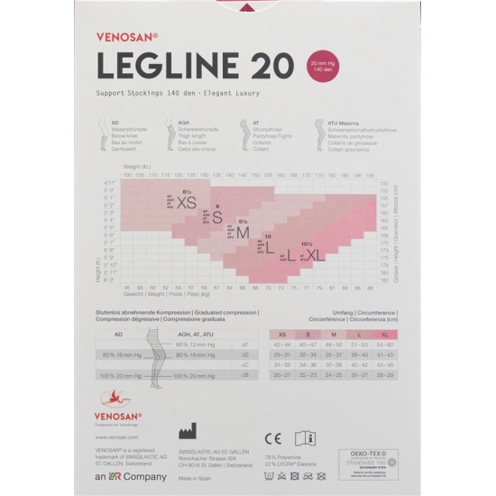 Venosan Legline 20 A-t L Black 1 pair buy online