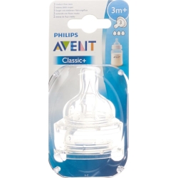 Avent Philips Milch Sauger 3 Loch Silikon 2 Stück