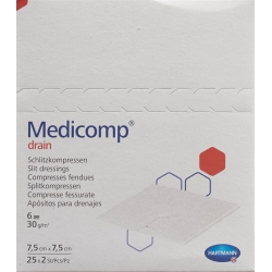 Medicomp Drain Vlieskompressen 7.5x7.5 Steril 25 Beutel 2 Stück