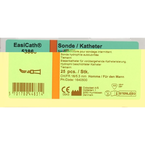 EasiCath Tiemann Männer Einmalkatheter Orange 5.3/16mm 40cm lang 25 Stück buy online