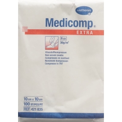 Medicomp Extra Vlieskompressen 10x10cm Nicht Steril 100 Stück