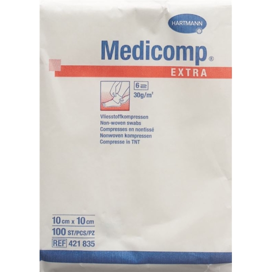 Medicomp Extra Vlieskompressen 10x10cm Nicht Steril 100 Stück buy online