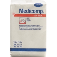 Medicomp Extra Vlieskompressen 7.5x7.5cm Nicht Steril 100 Stück