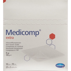 Medicomp Extra Vlieskompressen 10x10cm 25 Beutel 2 Stück