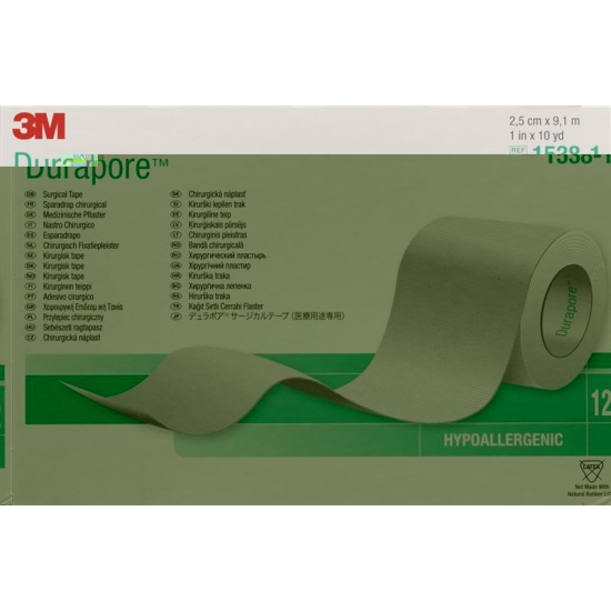 3M Durapore Seide Heftpflaster 25mmx9.14m 12 Stück buy online