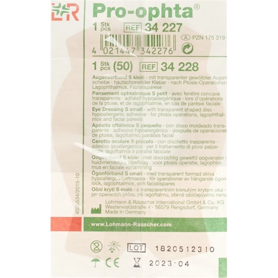Pro-Ophta Augenverband S Durchsichtig Grösse S buy online