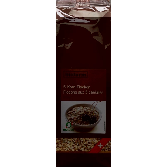 Biofarm 5 Korn Flocken Knospe Beutel 500g buy online