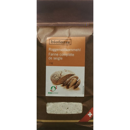 Biofarm Roggen Vollkornmehl Knospe Beutel 1kg buy online
