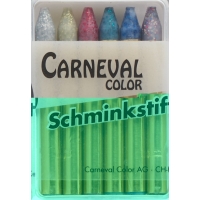Carneval Color Fettschminkstifte Glimmernd 6 Stück