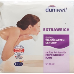 Duniwell Sanft Reinigende Einmal Waschlappen Sensitiv 50 Stück