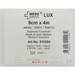 Wero Lux Elastische Fixierbinde 4mx8cm Weiss 20 Stück