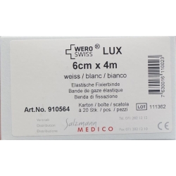Wero Lux Elastische Fixierbinde 4mx6cm Weiss 20 Stück