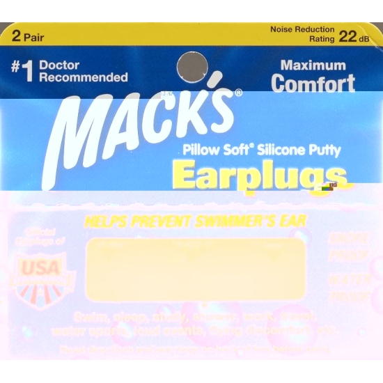 Macks Earplugs Transparent 2 pairs buy online
