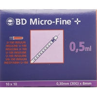 BD Microfine+ U100 Insulin Spritzen 0.30mm x 8mm 100x 0.5ml