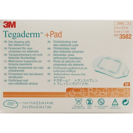3M Tegaderm + Pad 5x7cm / Wundkissen 2.5x4cm 50 Stück buy online