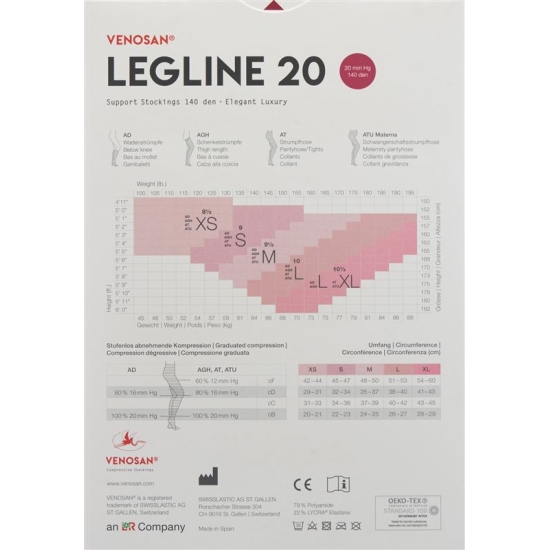 Venosan Legline 20 A-ghz XS Black 1 Paar buy online