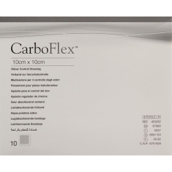 Carboflex Aktivkohle Verband 10x10cm Steril 10 Stück