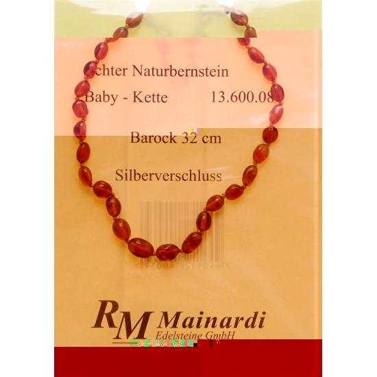 Mainardi Bernstein Babykette Barock 32cm Silberverschluss buy online