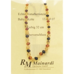 Mainardi Bernstein Babykette Farbig 32cm Silberverschluss