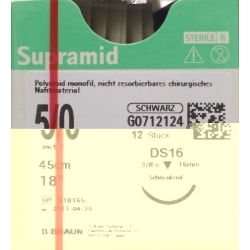 Supramid 45cm Dose 16 5-0 Schwarz 12 Stück