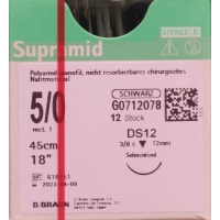 Supramid 45cm Dose 12 5-0 Schwarz 12 Stück