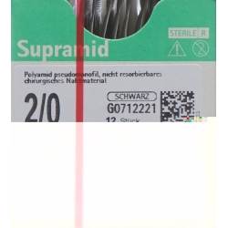 Supramid 45cm Dose 19 2-0 Schwarz 12 Stück