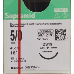 Supramid 45cm Dose 19 5-0 Schwarz 12 Stück