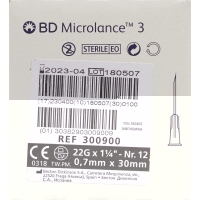 BD Microlance 3 Injektionskanülen 0.7mm x 30mm Schwarz 100 Stück