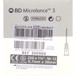 BD Microlance 3 Injektionskanülen 0.7mm x 30mm Schwarz 100 Stück