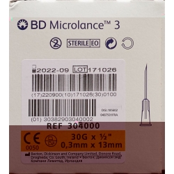 BD Microlance 3 Injektionskanülen 0.3mm x 13mm Gelb 100 Stück