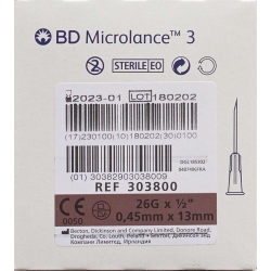 BD Microlance 3 Injektionskanülen 0.45 x 13mm Braun 100 Stück