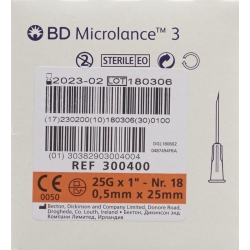 BD Microlance 3 Injektionskanülen 0.5mm x 25mm Orange 100 Stück