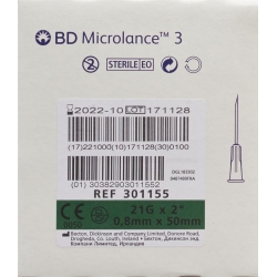 BD Microlance 3 Injektionskanülen 0.8mm x 50mm Grün 100 Stück