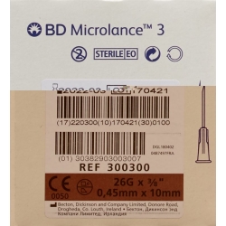 BD Microlance 3 Injektionskanüle 0.45x10mm Braun 100 X