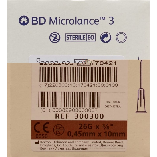 BD Microlance 3 Injektionskanüle 0.45x10mm Braun 100 X buy online