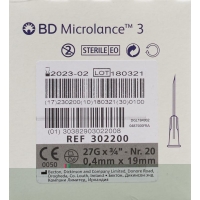 BD Microlance 3 Injektionskanülen 0.4mm x 19mm Grau 100 Stück