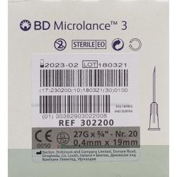BD Microlance 3 Injektionskanülen 0.4mm x 19mm Grau 100 Stück