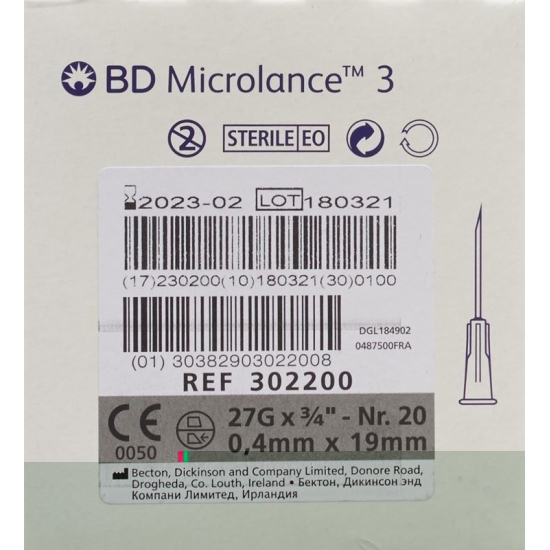 BD Microlance 3 Injektionskanülen 0.4mm x 19mm Grau 100 Stück buy online