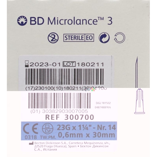 BD Microlance 3 Injektionskanülen 0.6 x 30mm Blau 100 Stück buy online