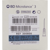 BD Microlance 3 Injektionskanüle 0.6mmx25mm Blau 100 Stück