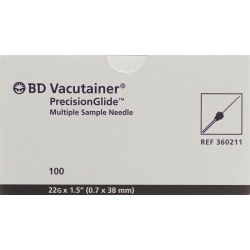 Vacutainer Kanüle 22g 0.7x38mm Schwarz 100 Stück