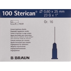 Sterican Nadel 23g 0.60x25mm Blau Luer 100 Stück
